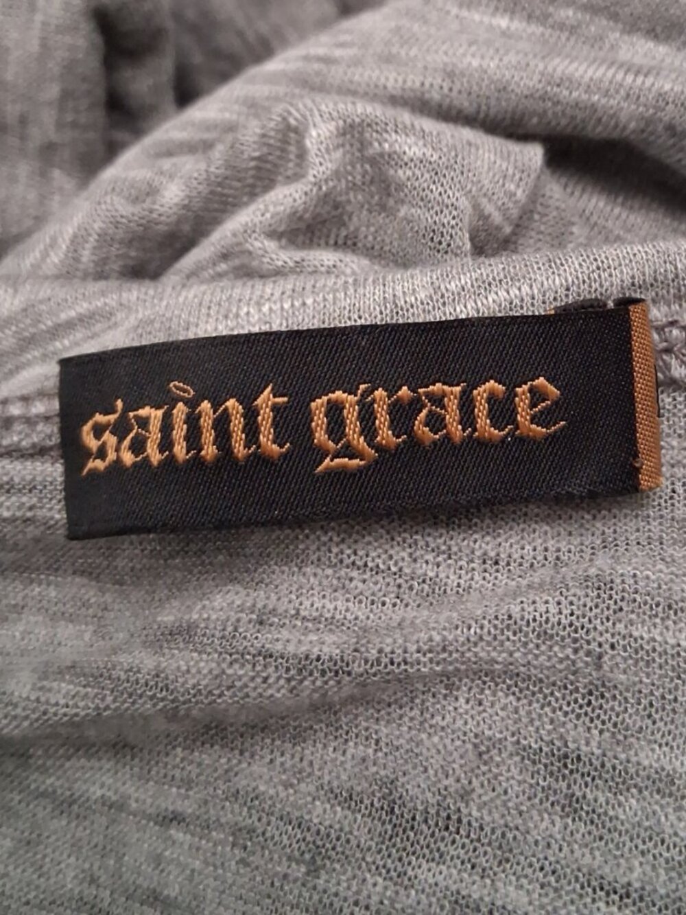 Saint Grace Women's Heather Gray Scoop Neck Long Sleeve Top SZ L - Picture 5 of 7